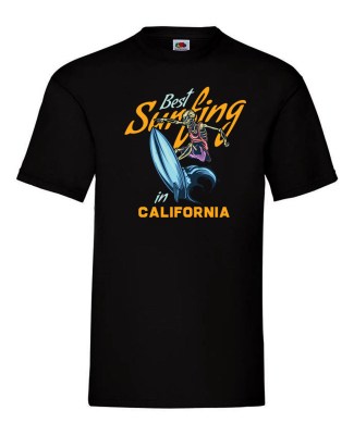 FRUIT OF THE LOOM T-shirt με Στάμπα 1709_Surfing_1 ΜΑΥΡΟ